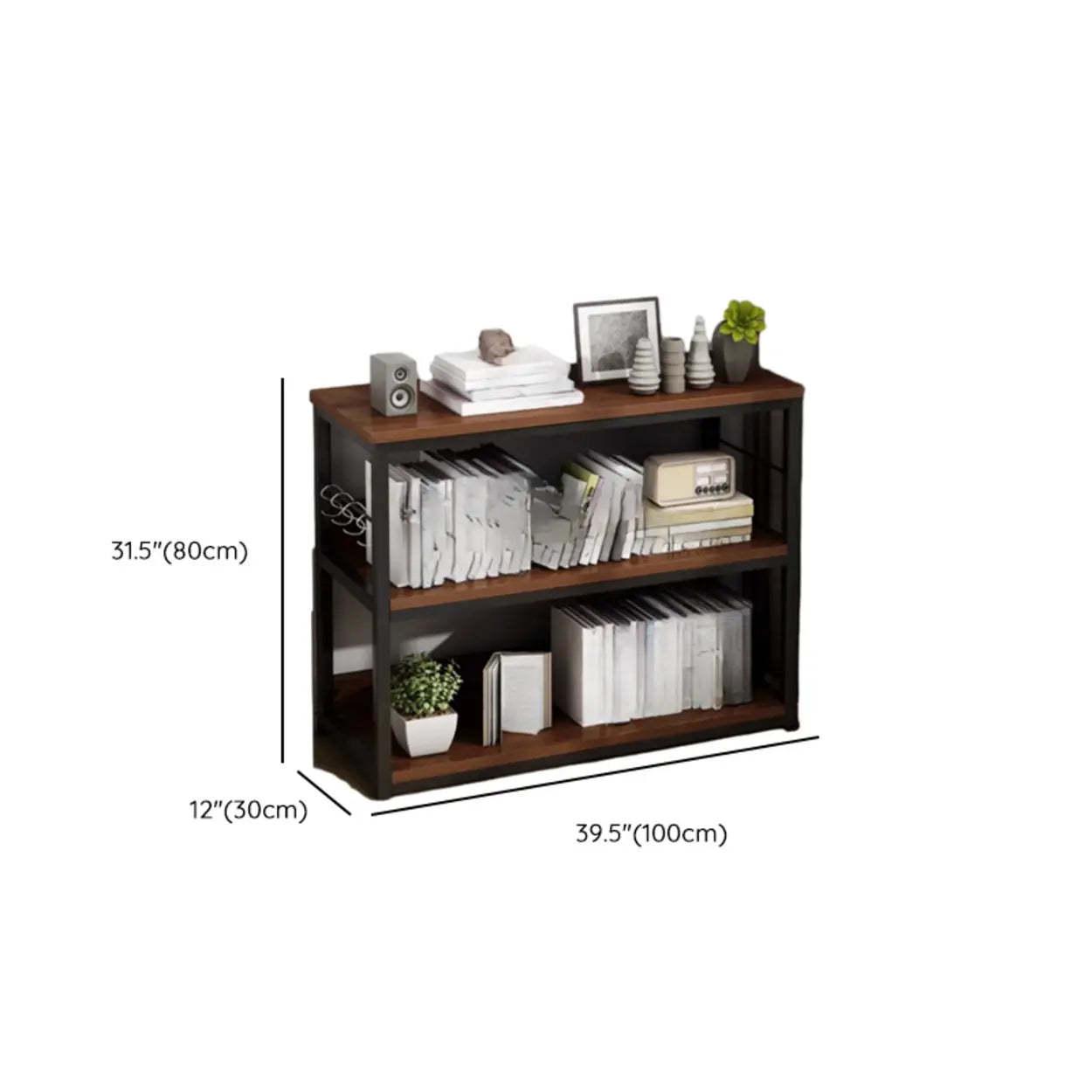 Steel Open-Back Vertical Bookshelf