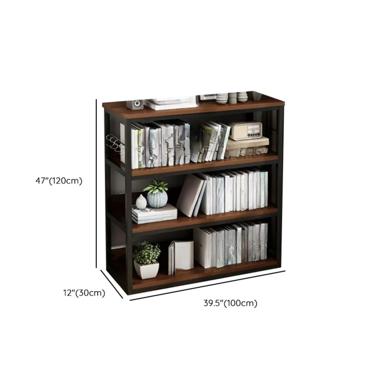 Steel Open-Back Vertical Bookshelf