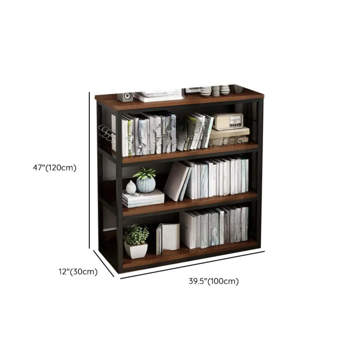 Steel Open-Back Vertical Bookshelf