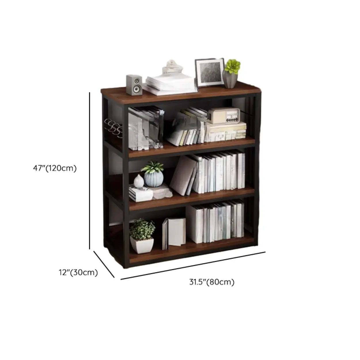 Steel Open-Back Vertical Bookshelf