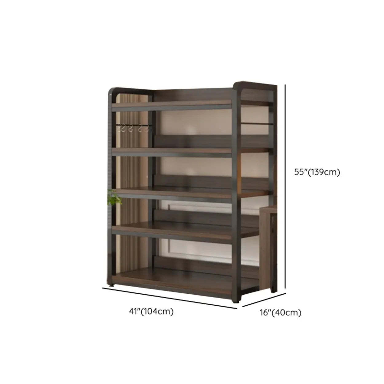 Steel Open-Back Vertical Bookshelf