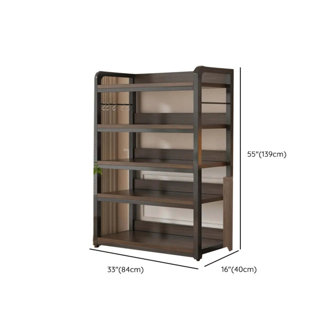 Steel Open-Back Vertical Bookshelf