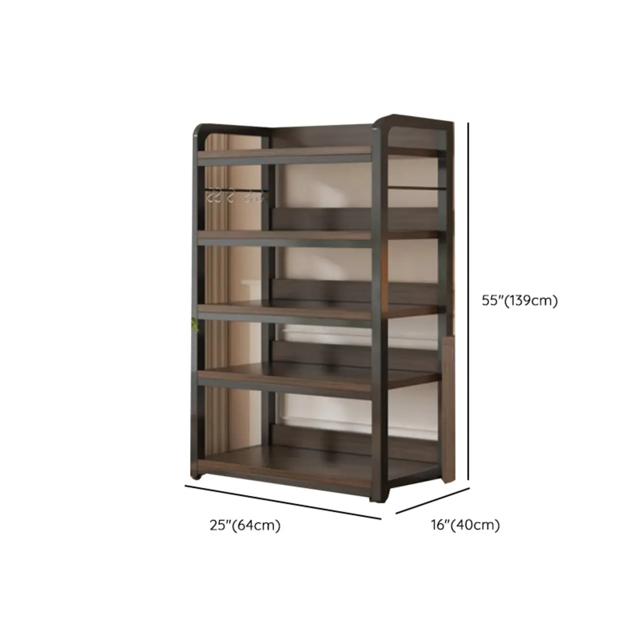 Steel Open-Back Vertical Bookshelf