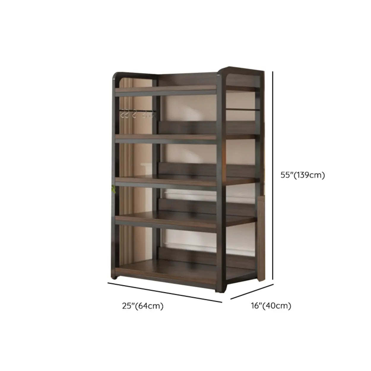 Steel Open-Back Vertical Bookshelf