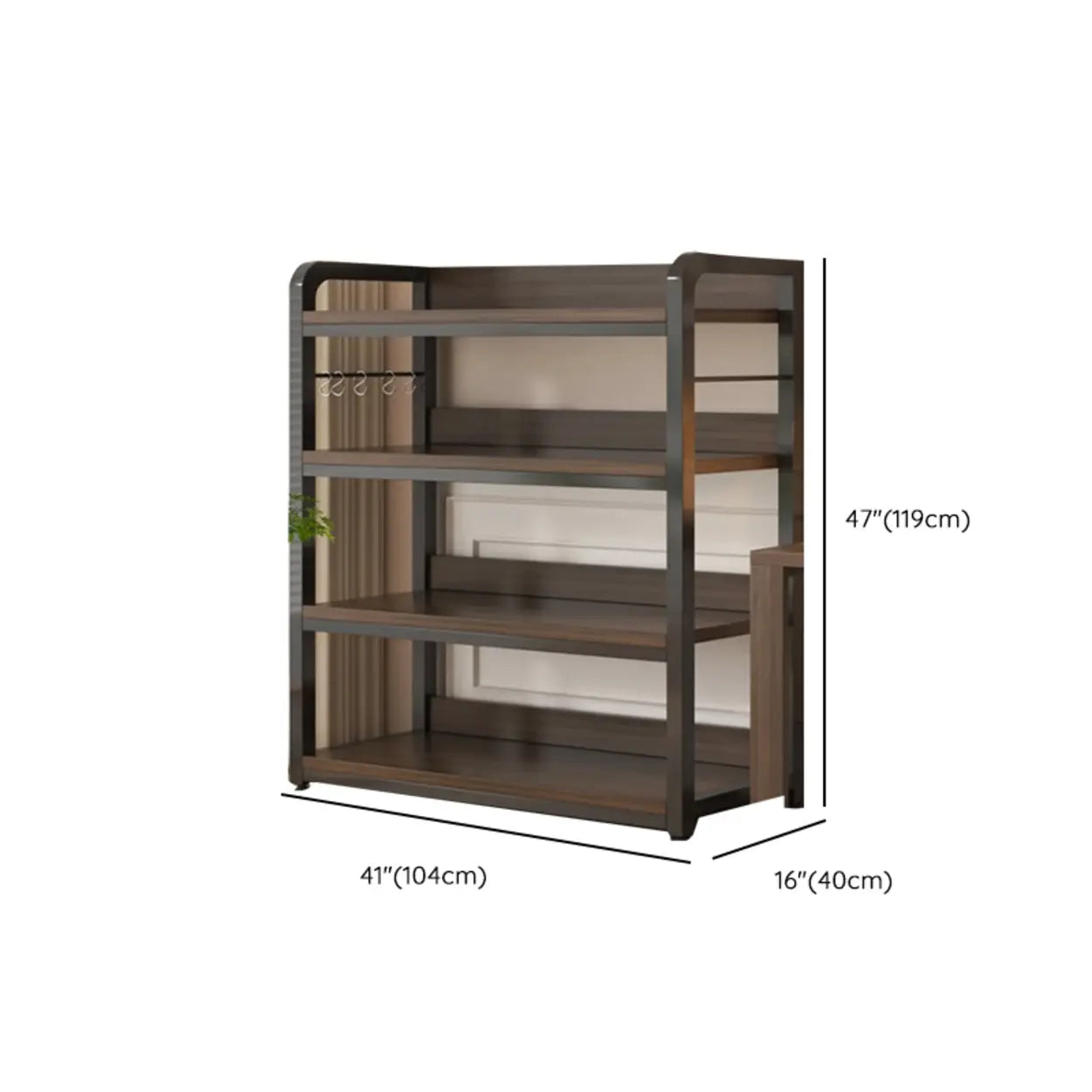 Steel Open-Back Vertical Bookshelf