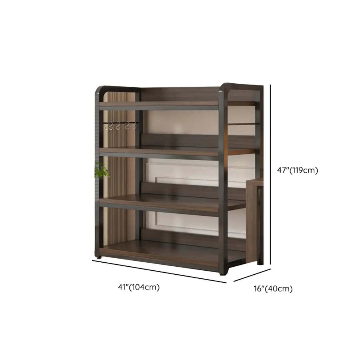 Steel Open-Back Vertical Bookshelf