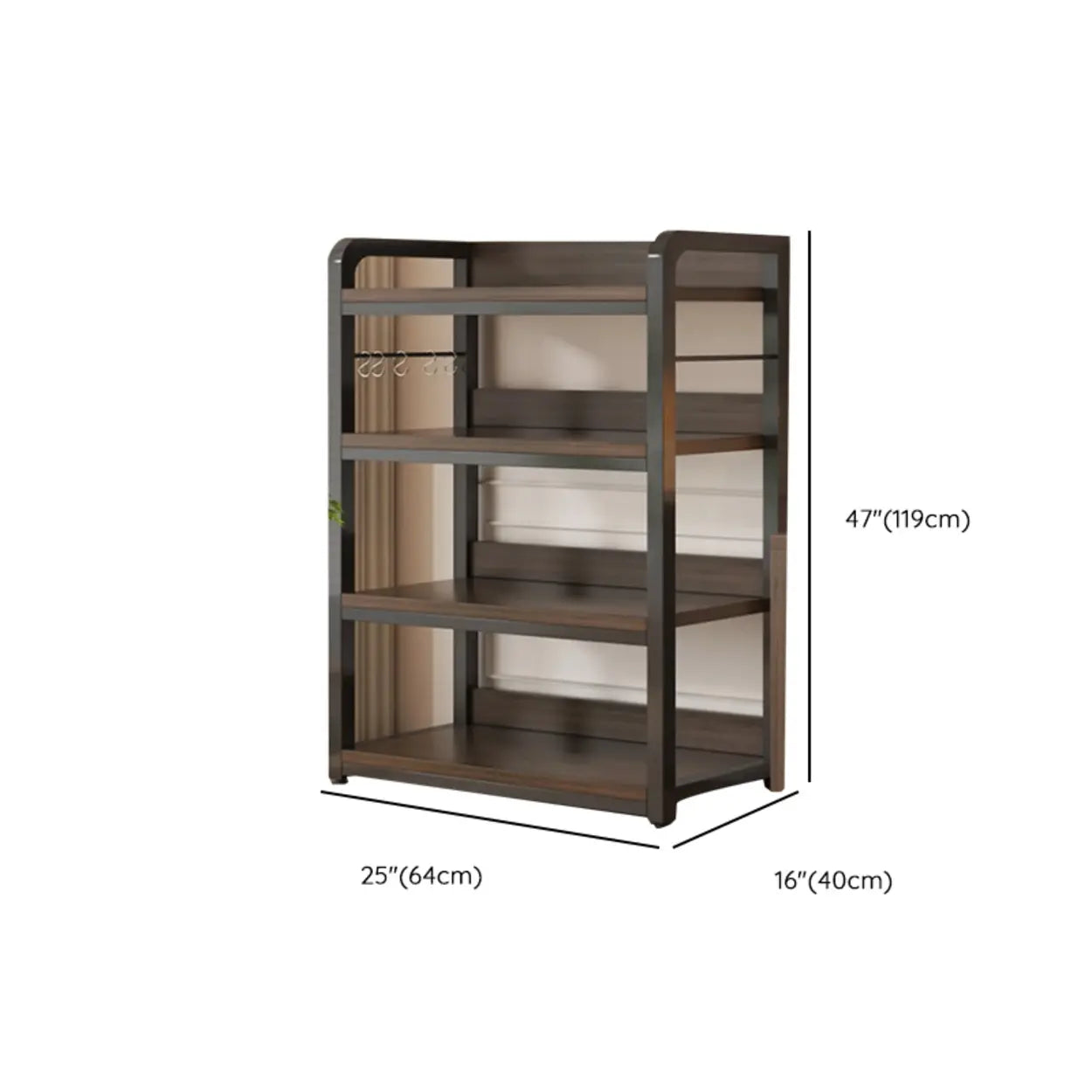 Steel Open-Back Vertical Bookshelf