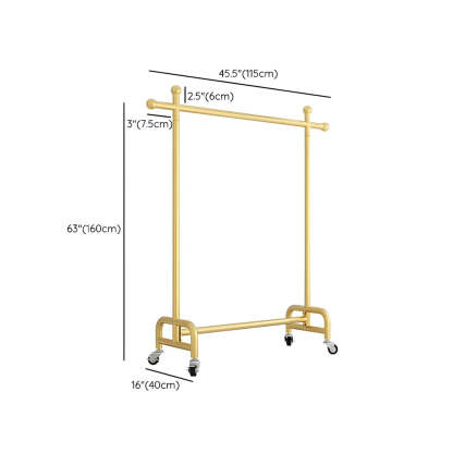 Gold Metal Rolling Coat Rack