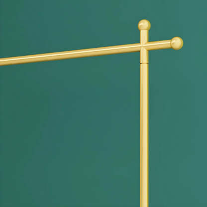 Gold Metal Rolling Coat Rack