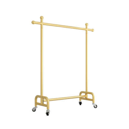 Gold Metal Rolling Coat Rack