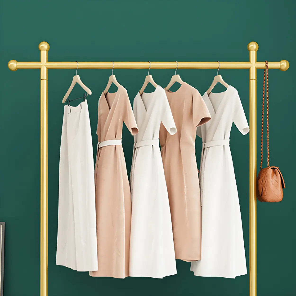 Luxury rolling home hall trees & coat racks in metal — 37.4"L x 15.7"W x 66.9"H