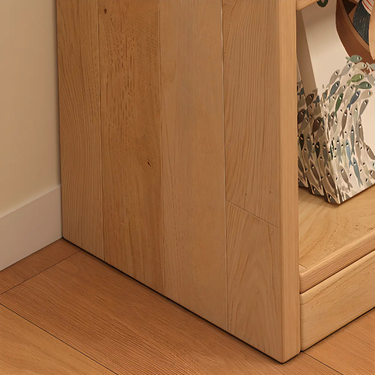 Natural Pine Horizontal Low Bookcase