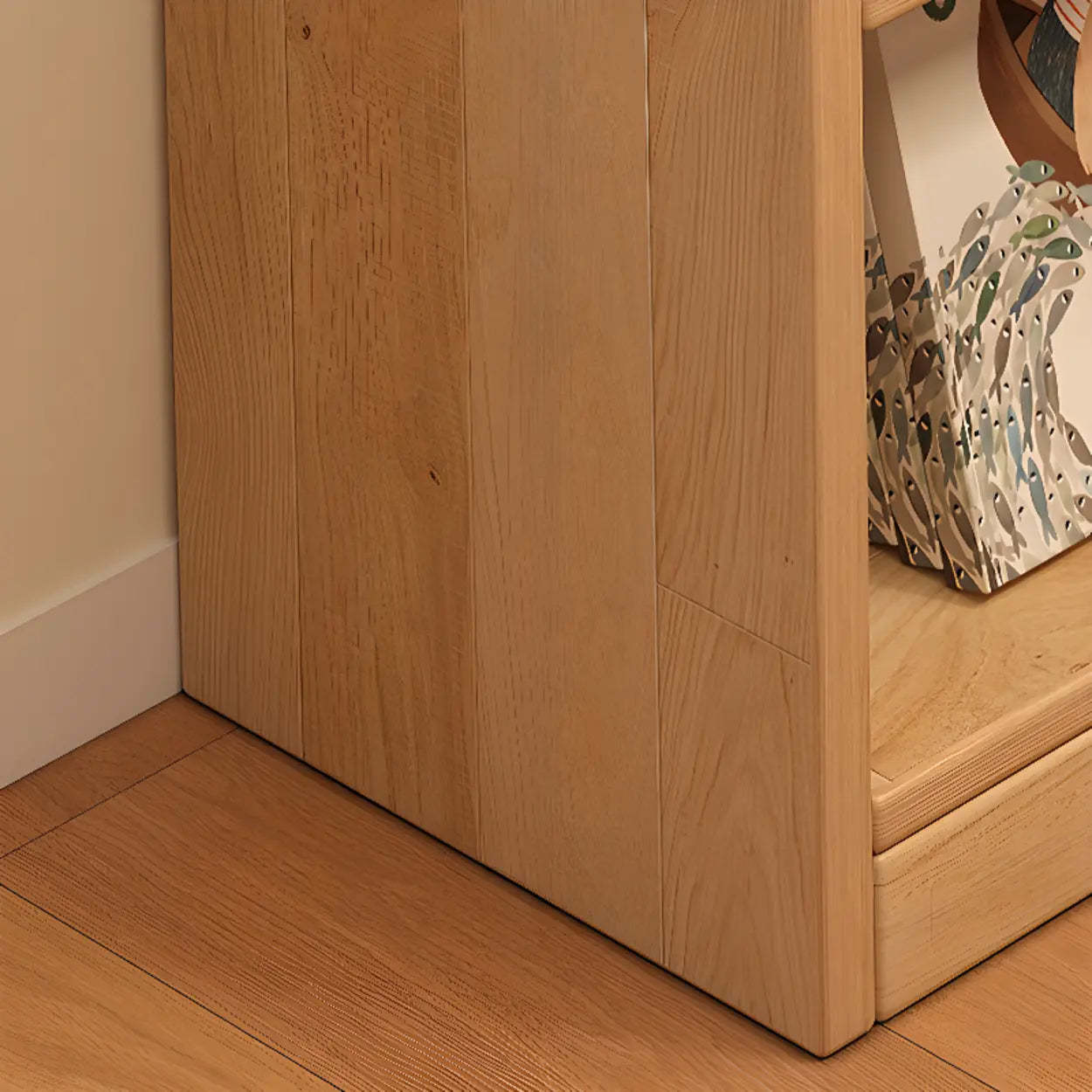 Natural Pine Horizontal Low Bookcase