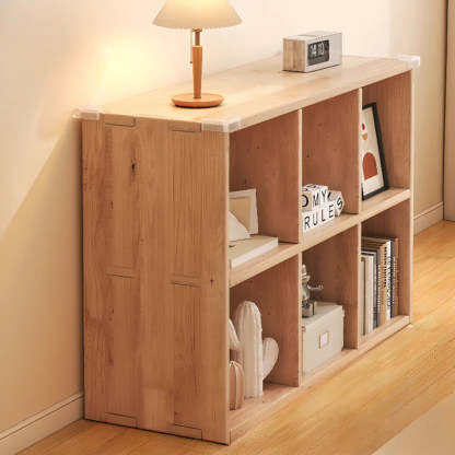 Natural Pine Horizontal Low Bookcase