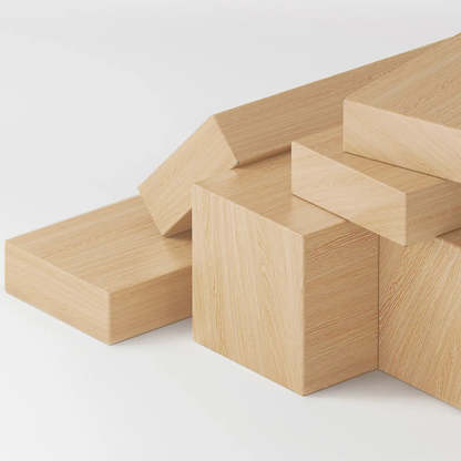 Natural Pine Horizontal Low Bookcase