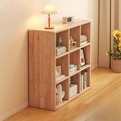 Natural Pine Horizontal Low Bookcase