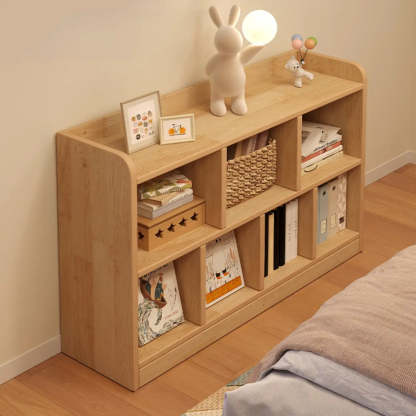 Natural Pine Horizontal Low Bookcase