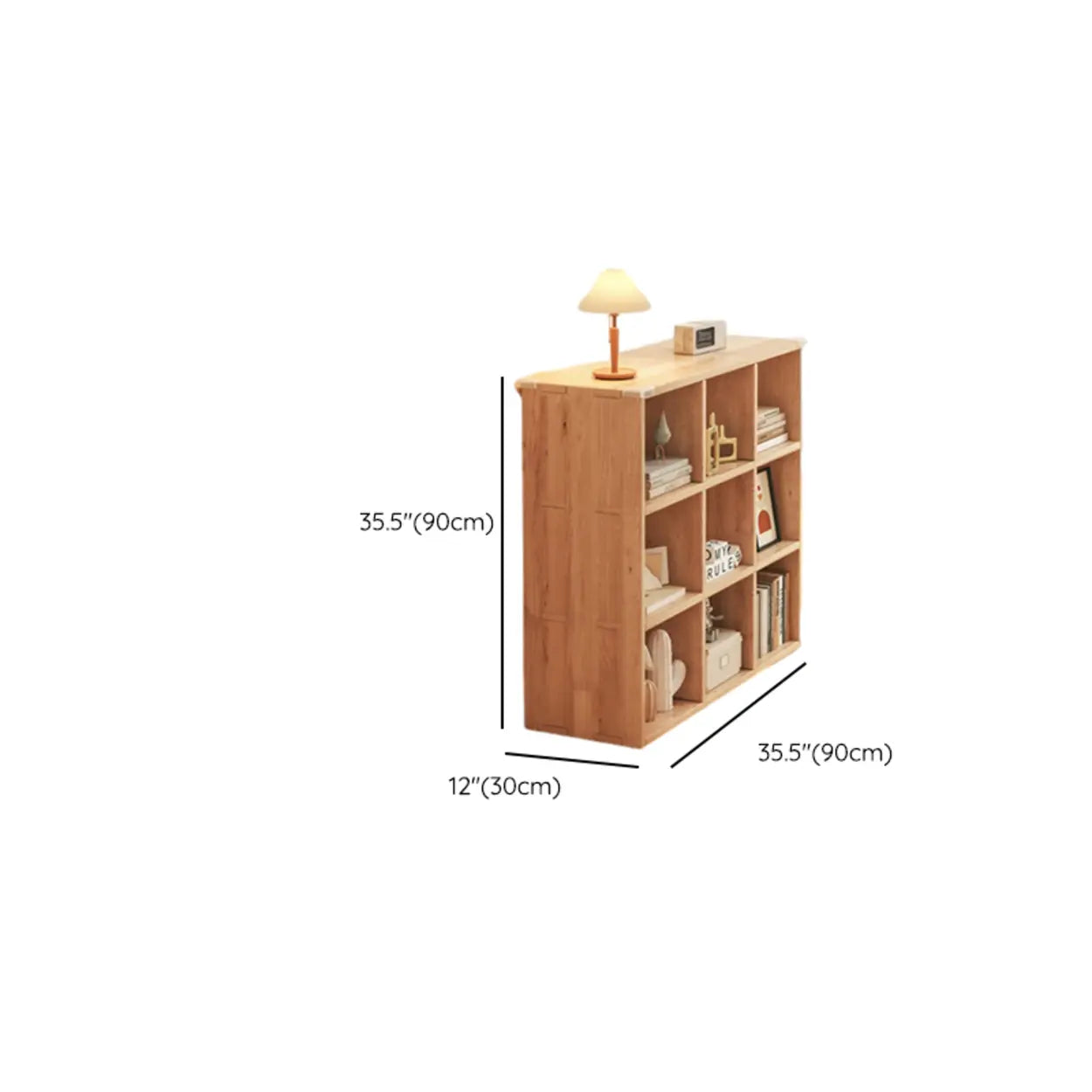 Natural Pine Horizontal Low Bookcase