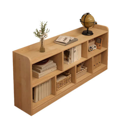 Natural Pine Horizontal Low Bookcase