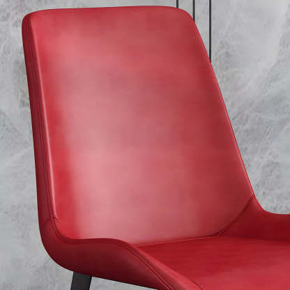 Low Back Leather Side Chair with Metal Legs — Yellow / 6 Piece Set / Brass/ Gold