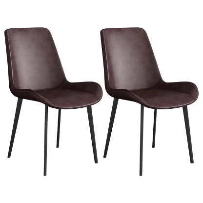Low Back Leather Side Chair with Metal Legs — Orange / 6 Piece Set / Brass/ Gold