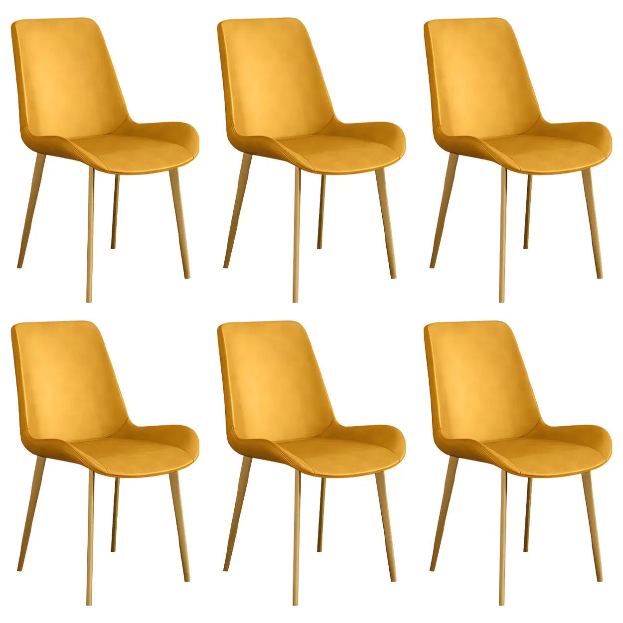 Low Back Leather Side Chair with Metal Legs