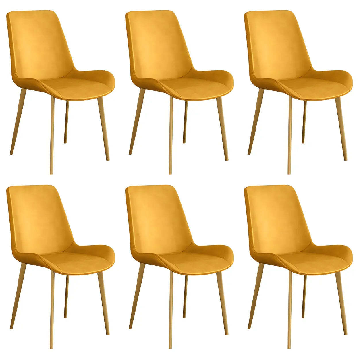 Low Back Leather Side Chair with Metal Legs