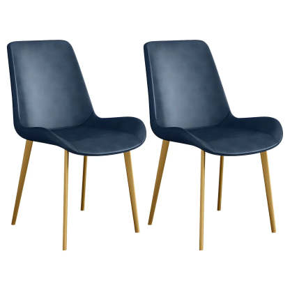 Low Back Leather Side Chair with Metal Legs