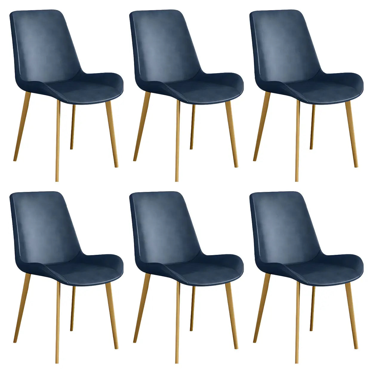 Low Back Leather Side Chair with Metal Legs