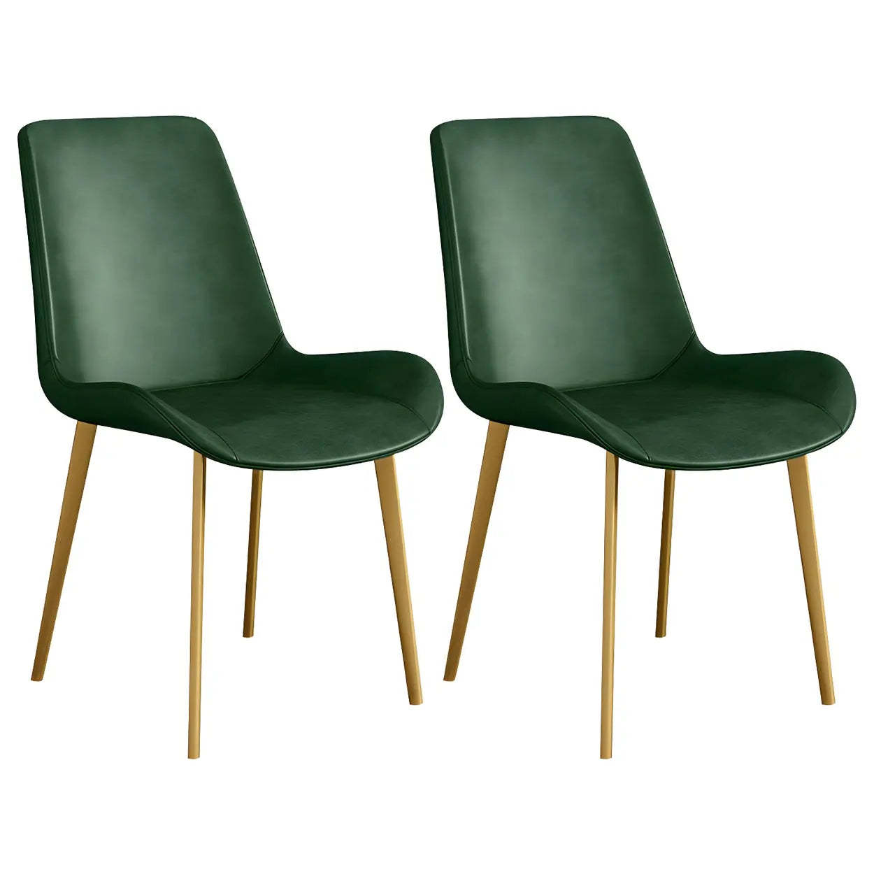 Low Back Leather Side Chair with Metal Legs