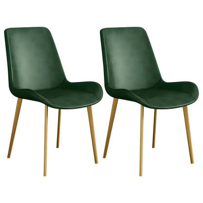 Low Back Leather Side Chair with Metal Legs