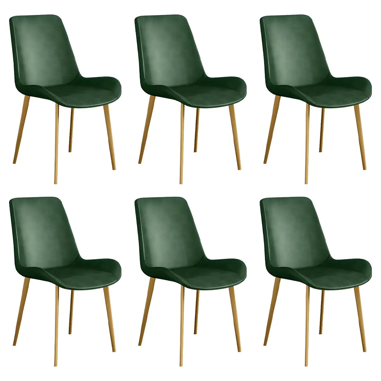 Low Back Leather Side Chair with Metal Legs