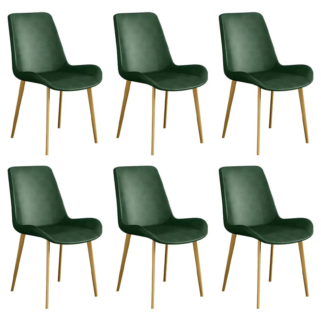 Low Back Leather Side Chair with Metal Legs