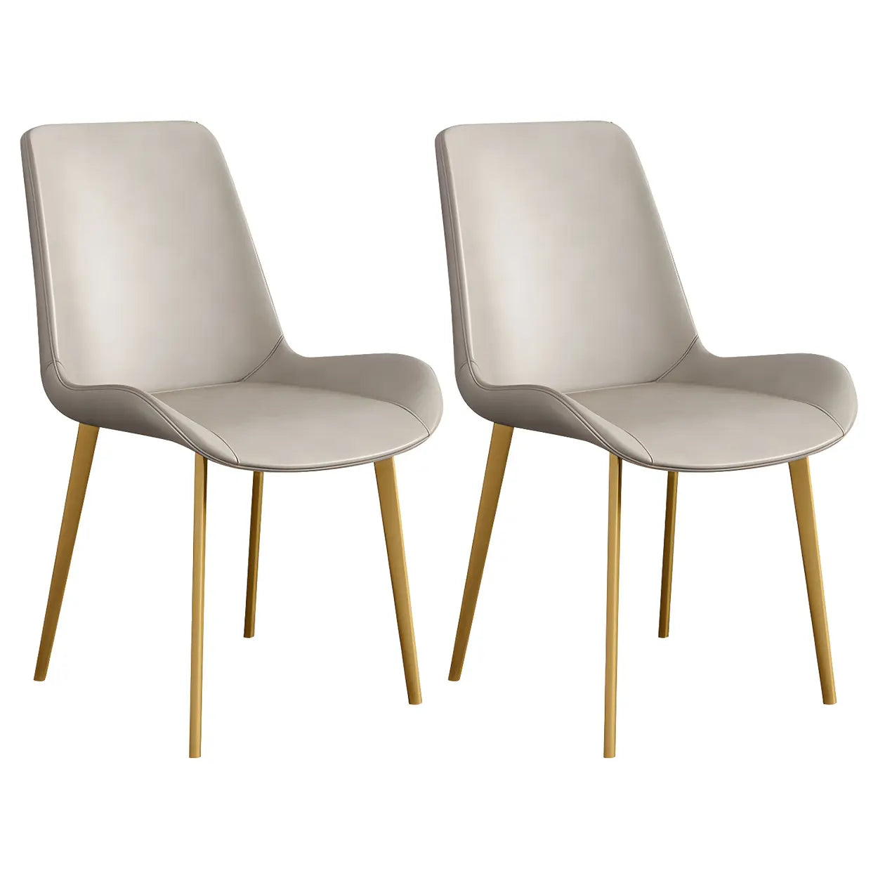 Low Back Leather Side Chair with Metal Legs