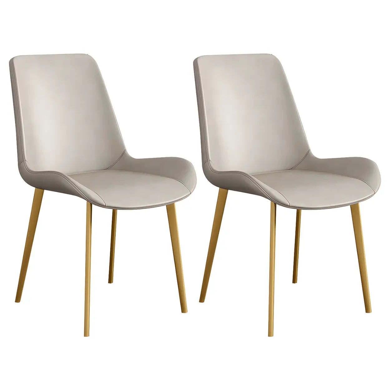 Low Back Leather Side Chair with Metal Legs