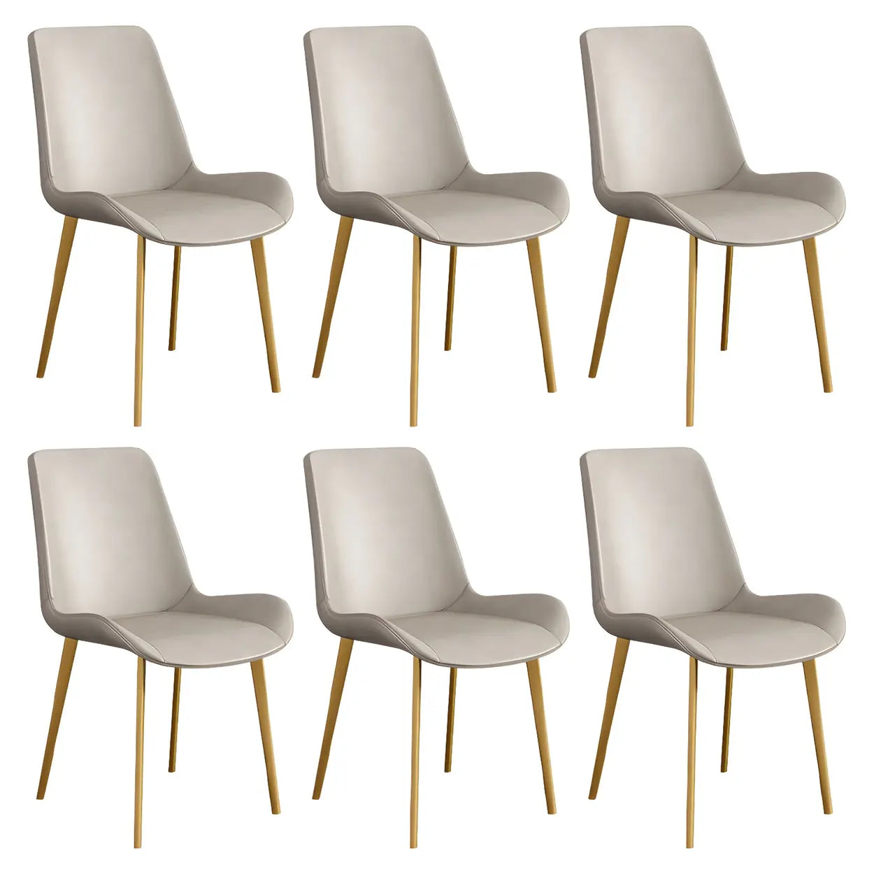 Low Back Leather Side Chair with Metal Legs