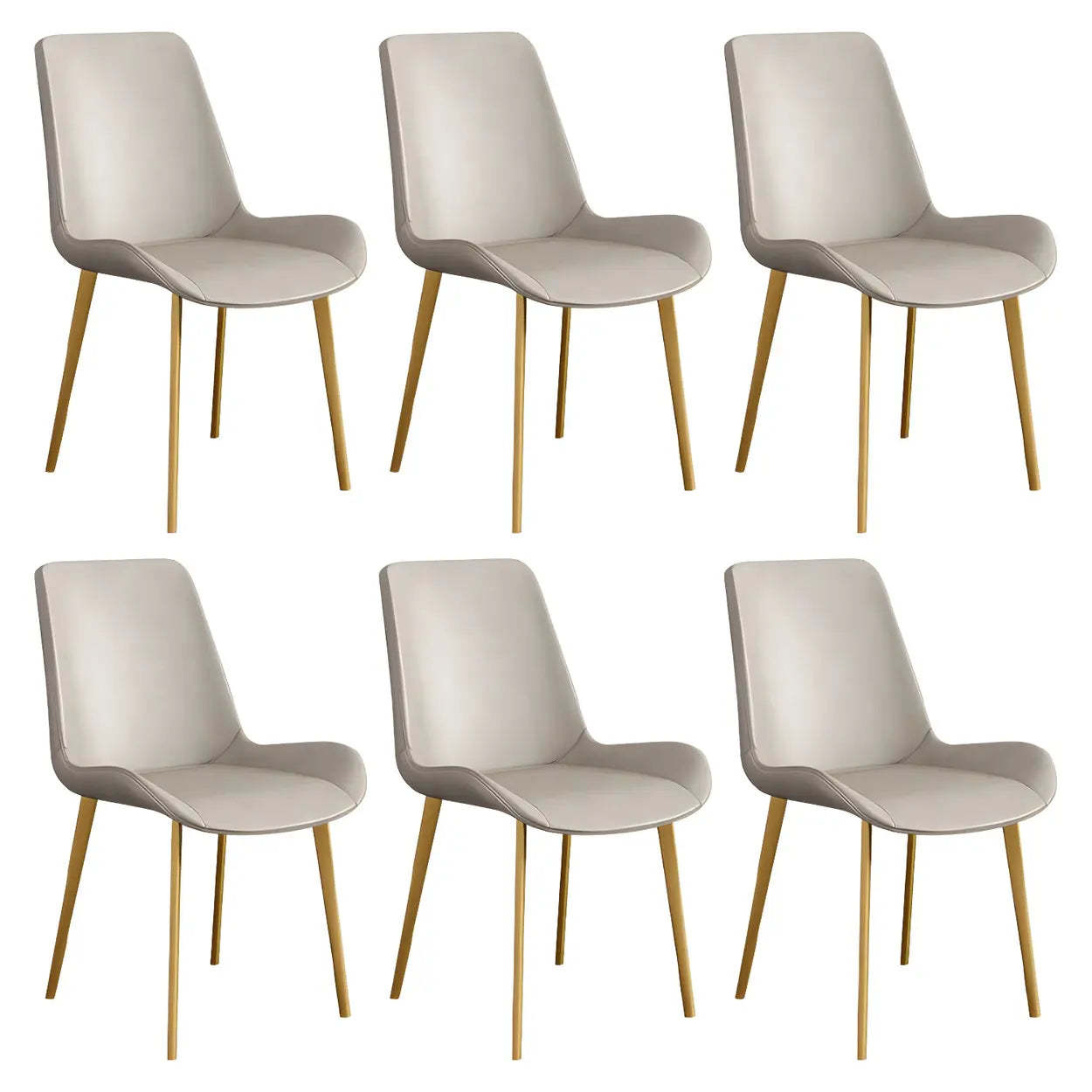 Low Back Leather Side Chair with Metal Legs