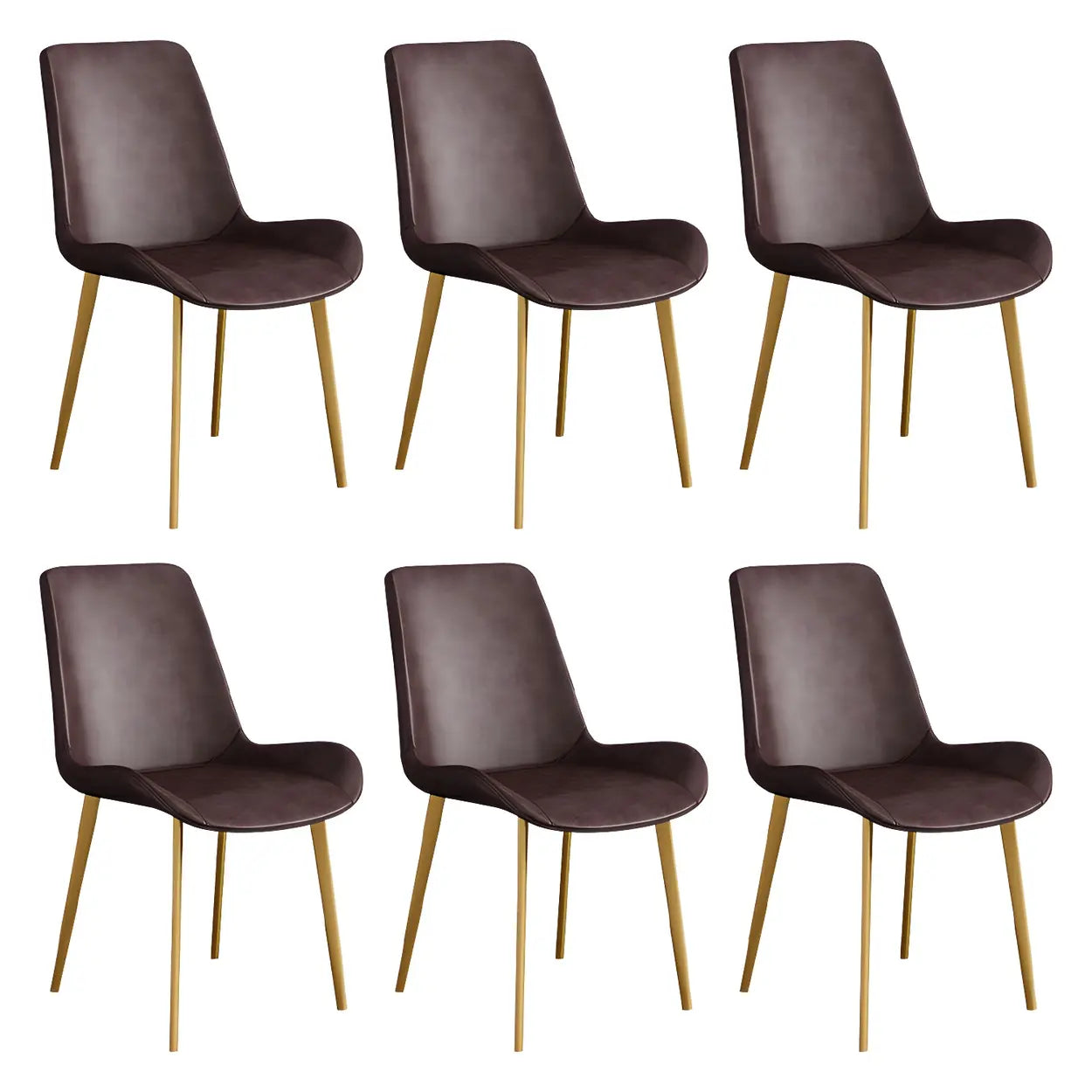 Low Back Leather Side Chair with Metal Legs