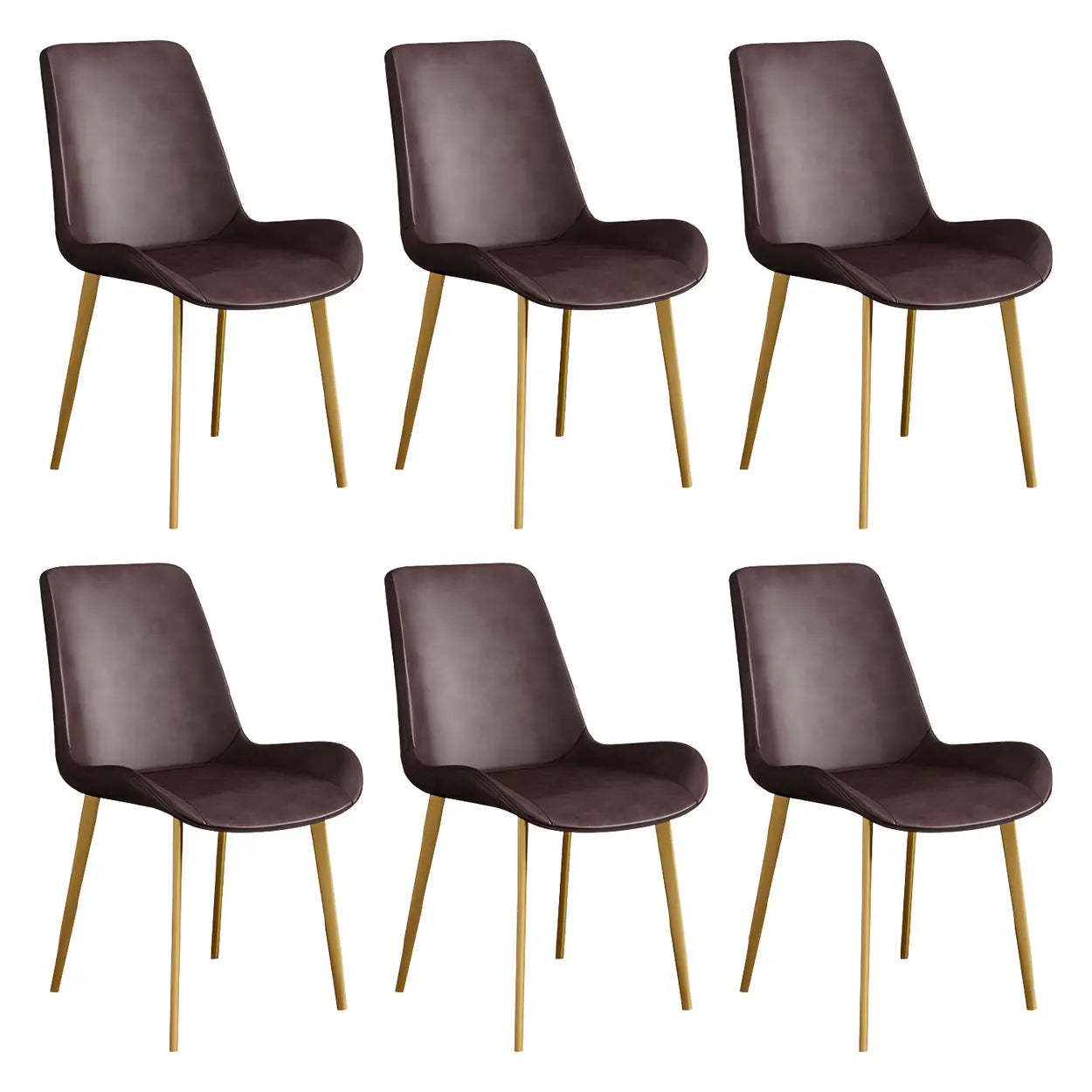 Low Back Leather Side Chair with Metal Legs