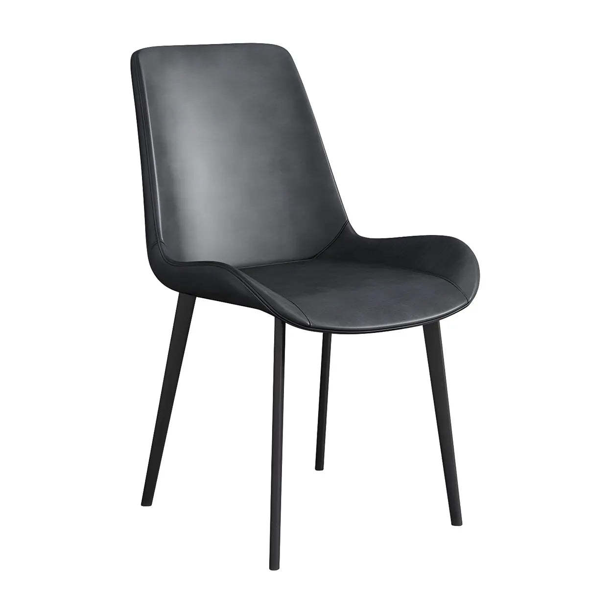 Low Back Leather Side Chair with Metal Legs — Red / 6 Piece Set / Brass/ Gold