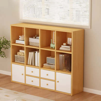 Simple Modular Wood Cube Short Bookcase