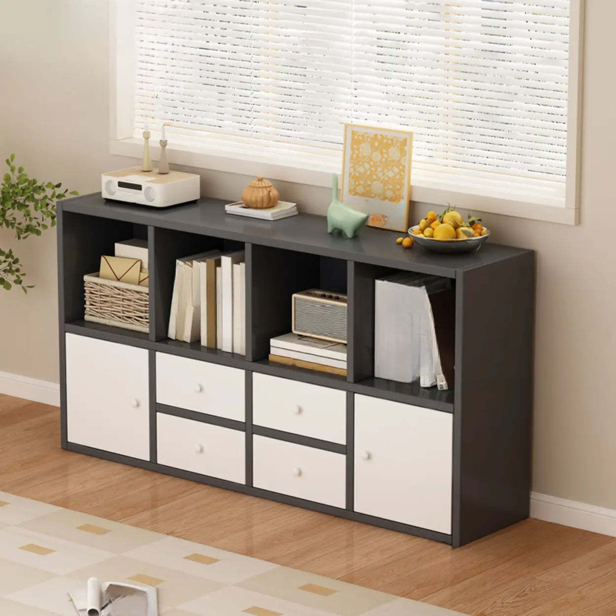Modular Wood Cube Short Bookcase