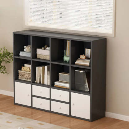 Simple Modular Wood Cube Short Bookcase