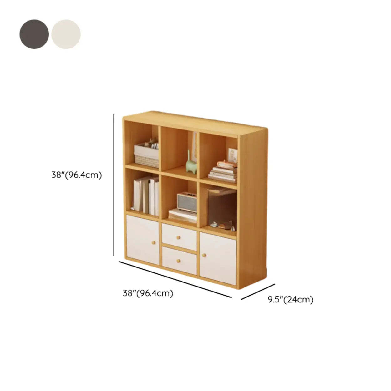 Simple Modular Wood Cube Short Bookcase