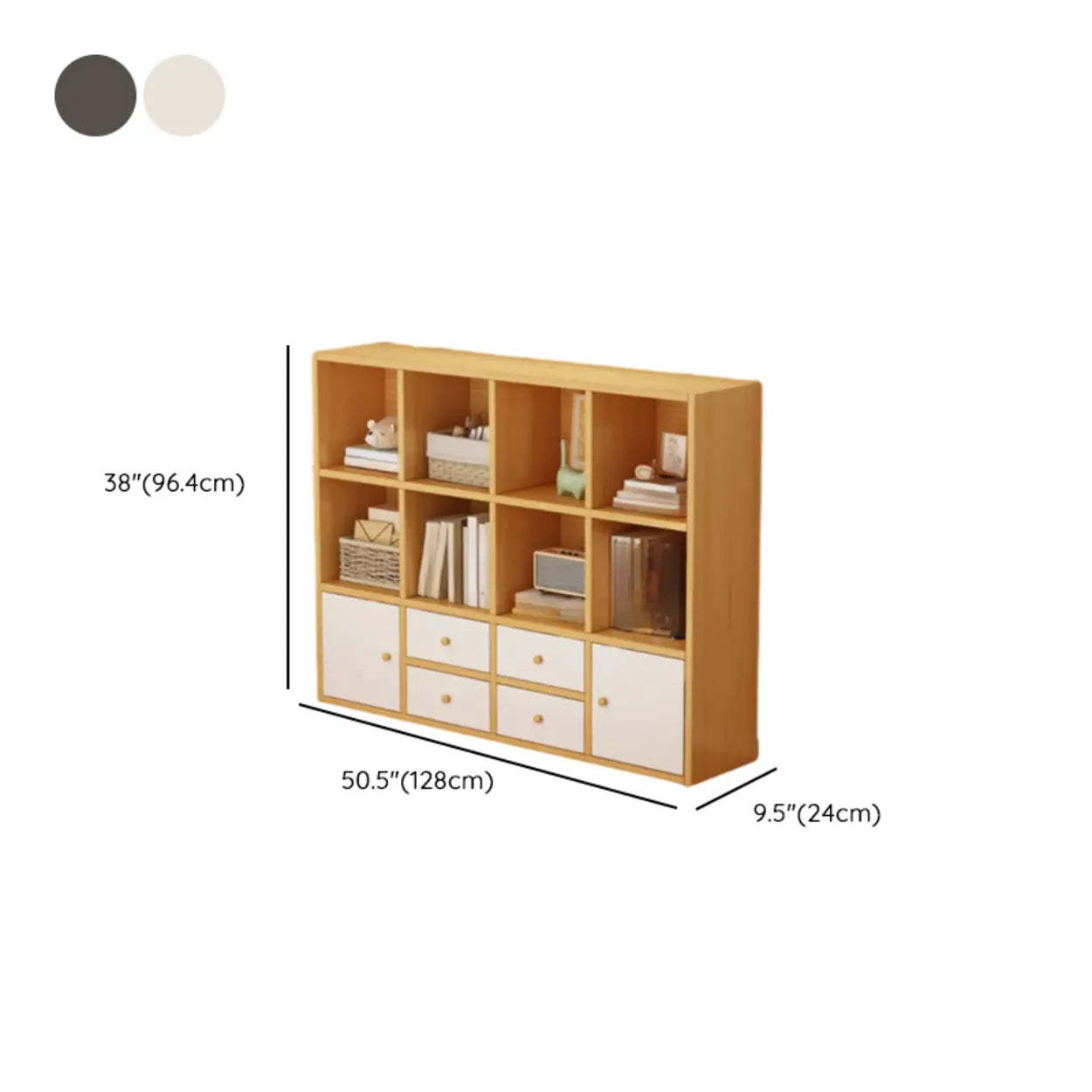 Simple Modular Wood Cube Short Bookcase