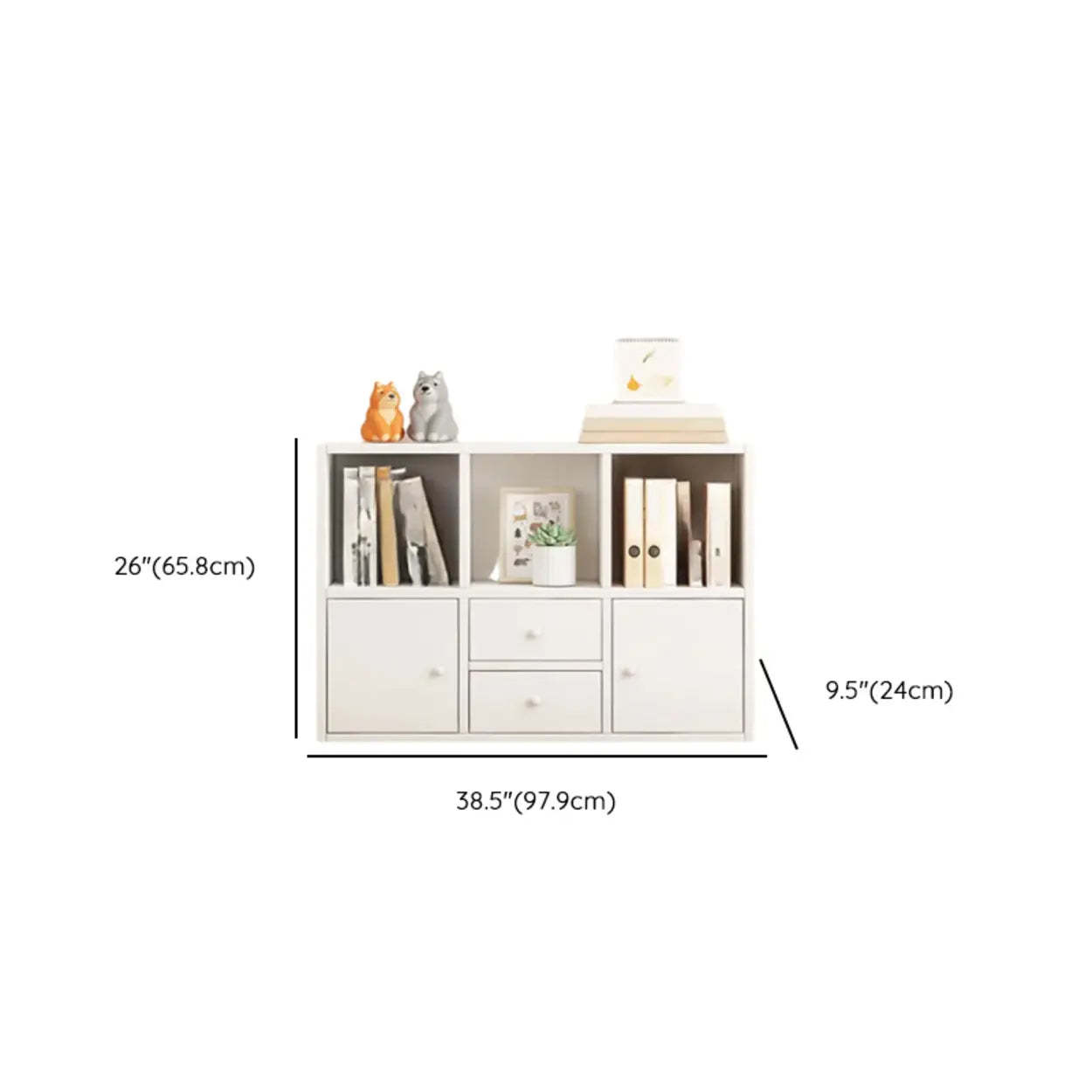 Simple Modular Wood Cube Short Bookcase