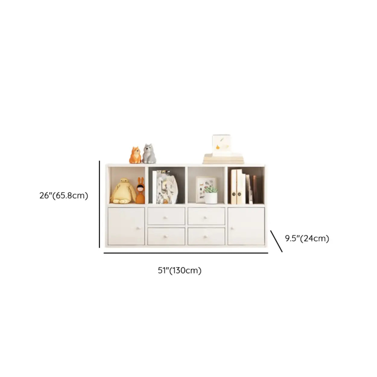 Simple Modular Wood Cube Short Bookcase