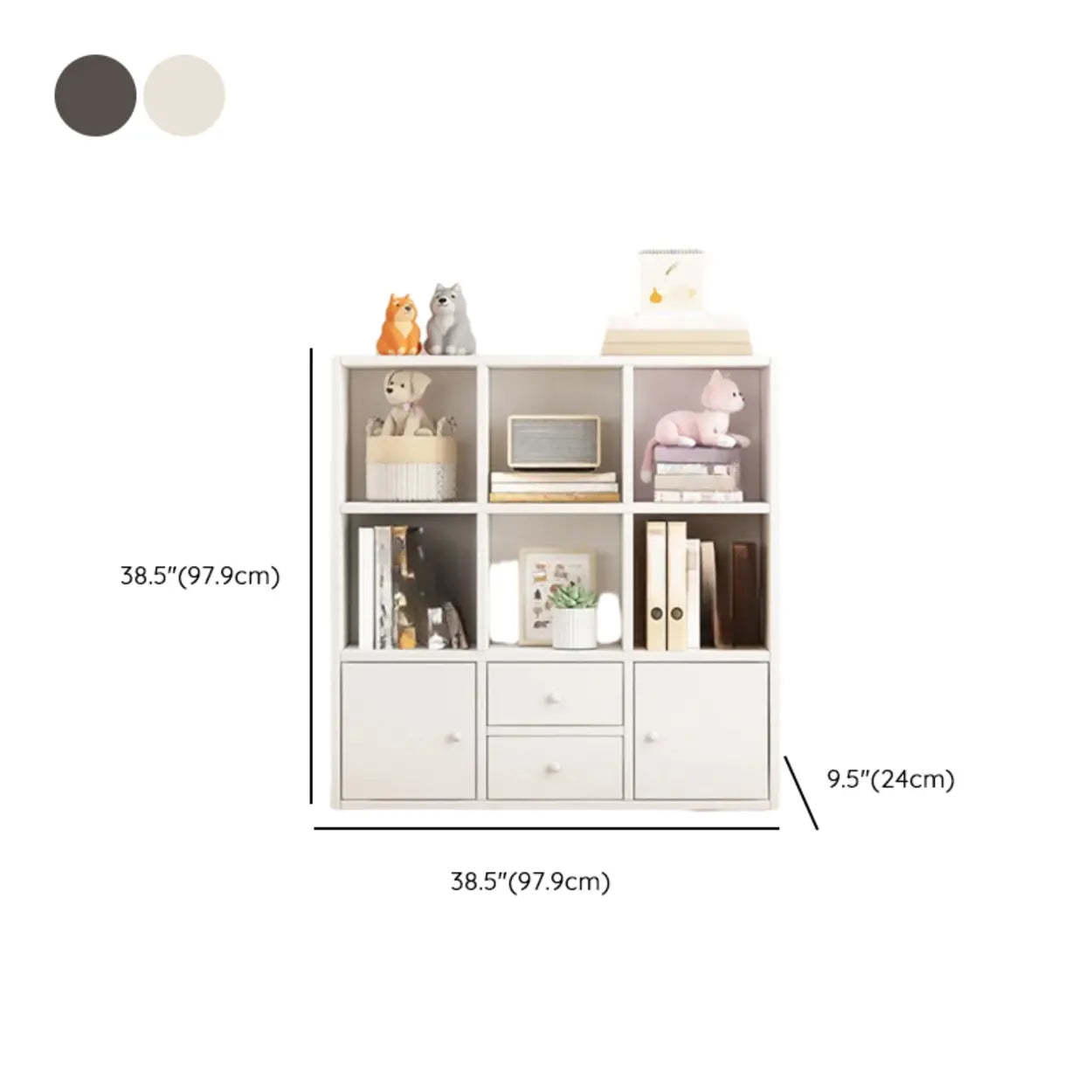 Simple Modular Wood Cube Short Bookcase