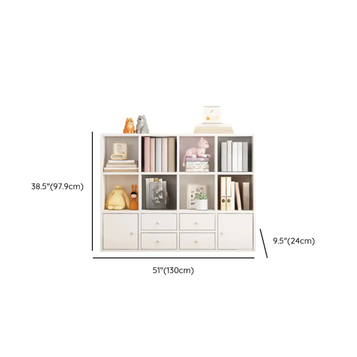 Simple Modular Wood Cube Short Bookcase