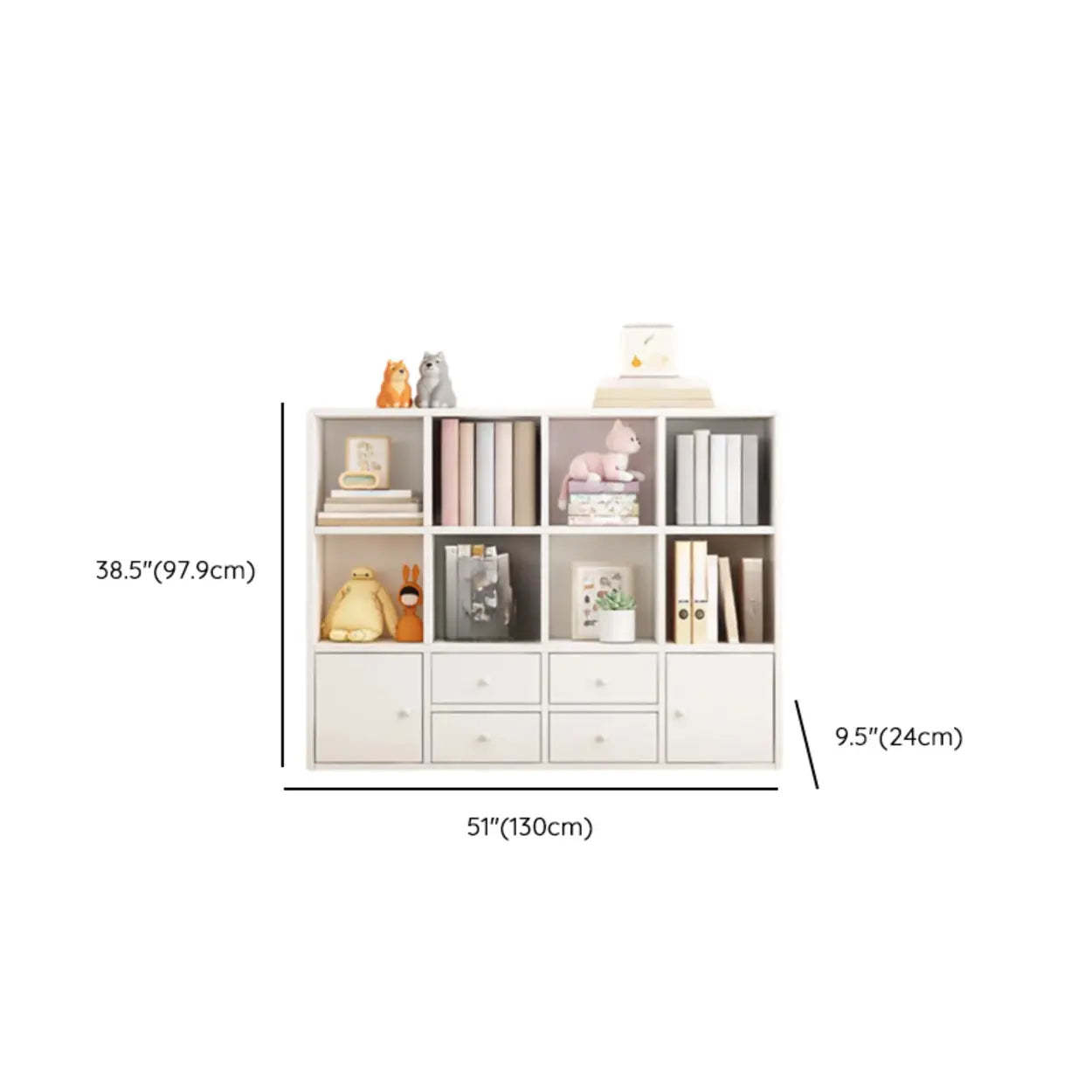 Simple Modular Wood Cube Short Bookcase